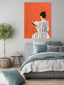 Female Painting Book Reading Art Print, 4 of 4