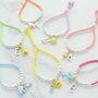 Kids Personalised Enamel Charm Suede Slider Bracelet, thumbnail 2 of 11