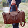 Personalised Leather Holdall With Zipped Pockets, thumbnail 1 of 11