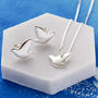 Sterling Silver Dove Pendant And Earrings Set, thumbnail 1 of 8
