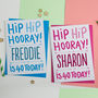 Hip Hip Hooray Birthday Card In Blue Or Pink, thumbnail 1 of 3
