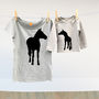 Twinning Tops Horse And Foal Tshirt Twinset, thumbnail 1 of 2