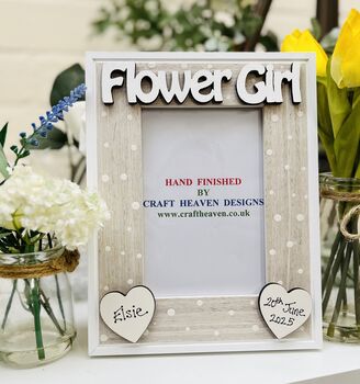 Personalised Flower Girl Gift Photo Wedding Frame, 2 of 8