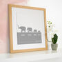Personalised Herd Of Elephants Family Print, thumbnail 3 of 7
