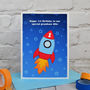 'Rocket' Personalised Boys Birthday Card, thumbnail 1 of 4