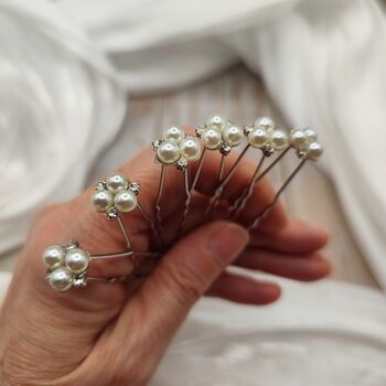 Set Of Six Pearl Bridal Hair Pins, 7 of 12