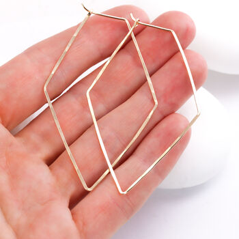 Diamond Hoop Earrings In Rose Gold Fill, 4 of 7