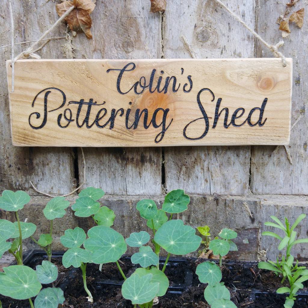 personalised garden potting shed sign by seagirl and 