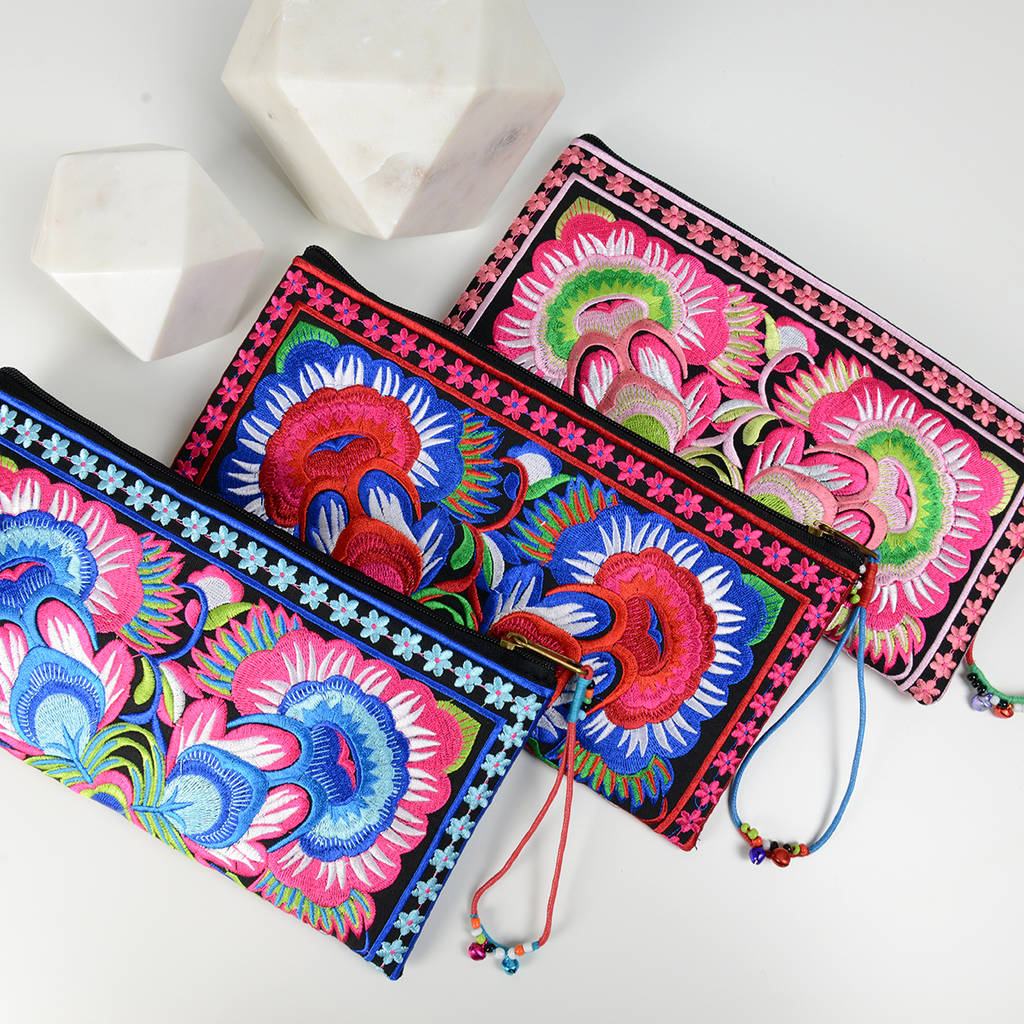 Embroidered Clutch By Home & Glory | notonthehighstreet.com