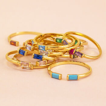 Set Of Family Birthstone Stacking Rings, 8 of 11