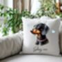 Personalised Black/Tan Dachshund Hearts Cushion Cover Gift, thumbnail 1 of 2