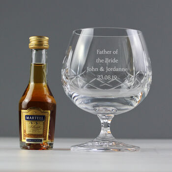 Personalised Brandy Glass And Miniature Brandy Gift Set, 2 of 4