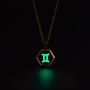 Gemini Zodiac Glowing Pendant Necklace With Uv Keyring Torch, thumbnail 5 of 12