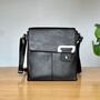 Cross Body Press Stud Bag In Black, thumbnail 1 of 2