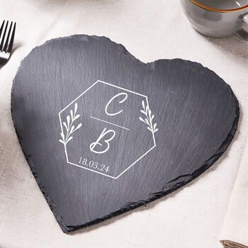 Personalised Initials Heart Cheese Board, 3 of 6