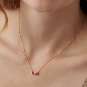 40th Wedding Anniversary Ruby Necklace In Gold Vermeil, 2 of 6