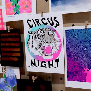 Circus Night Tiger Riso Print, 6 of 7
