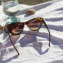 Glossy Tortoise Shell Semi Cat Eye Sunglasses, thumbnail 2 of 3