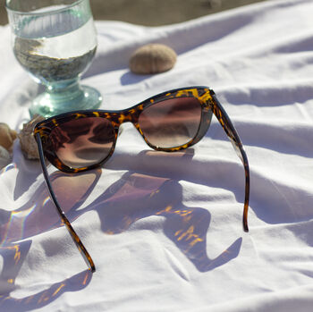 Glossy Tortoise Shell Semi Cat Eye Sunglasses, 2 of 3