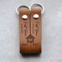 Personalised New Home Leather Keyring Set Housewarming Gift, thumbnail 2 of 9