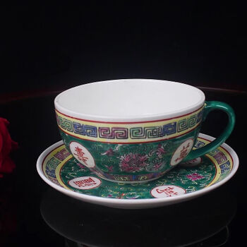 Munshou Handpainted Coffee Cup And Saucer, 2 of 5