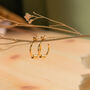 Titanium 18k Gold C Shape Hoop Earrings 16mm For Women, thumbnail 1 of 9