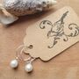 Sterling Silver Pearl Hoops, thumbnail 1 of 2