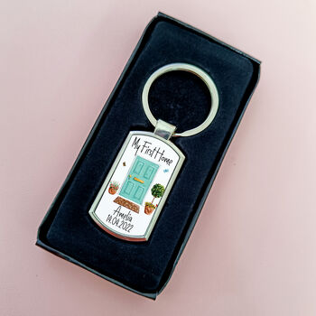 Personalised First Home Keyring | Front Door Keychain, 2 of 5