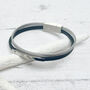 Sleek Black Stainless Steel And Leather Men's Bracelet, thumbnail 4 of 7
