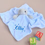 Personalised Baby Blue Elephant Comforter, thumbnail 1 of 6