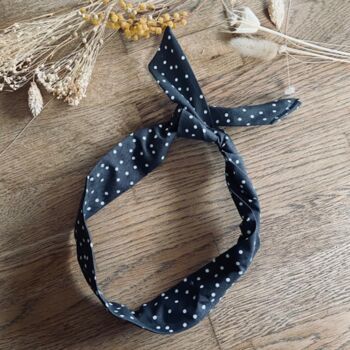 Wire Twist Bandeau Headband And Scrunchie In Charcoal, 2 of 3