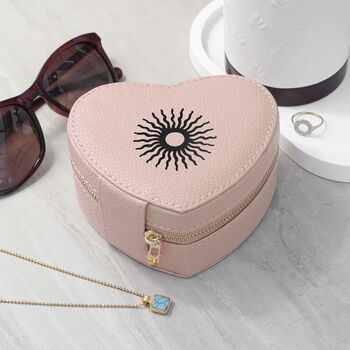 Customisable Sun Pink Heart Jewellery Case, 3 of 10