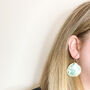 Large Abstract Green And Gold Foil Statement Earrings, thumbnail 5 of 8
