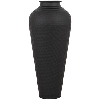 41cm Matt Black Hammered Metal Vase With Lid Home Decor, 4 of 5