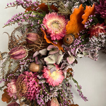 Autumn Dried Flower Wreath 'Bronte', 6 of 12