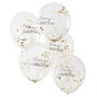 Merry Christmas Confetti Balloons X Five, thumbnail 2 of 2