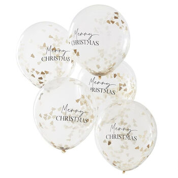 Merry Christmas Confetti Balloons X Five, 2 of 2