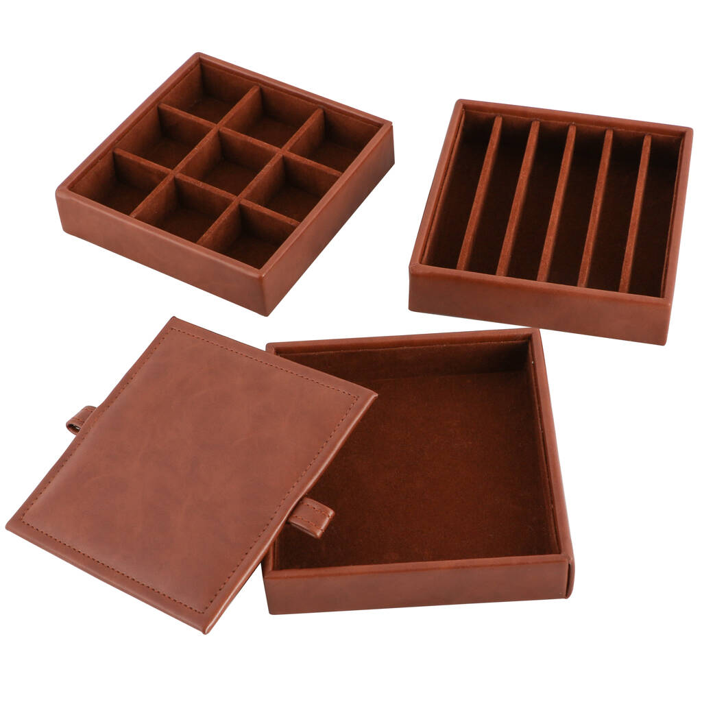 Personalised Luxury Vegan Leather Men's Accessories Box By Dibor