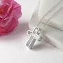 Cross Silhouette Necklace In Sterling Silver, thumbnail 1 of 11