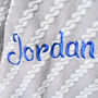 Personalised Grey Cable Double Sided Blanket, thumbnail 2 of 5