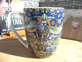 Set Of Six Aspen Mugs In Blue Strawberry Thief Design, 12 of 12
