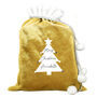 Personalised Christmas Tree Luxury Pom Pom Gold Sack, thumbnail 2 of 3