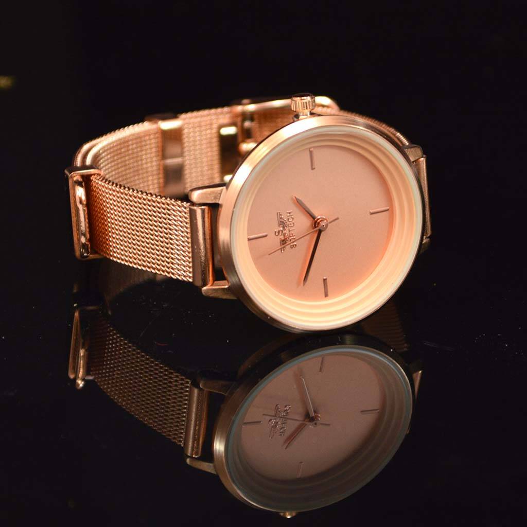 rose gold wrist watch for ladies