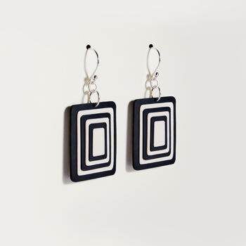 Matching Earrings And Necklace Stripey Rectangle Set, 6 of 12