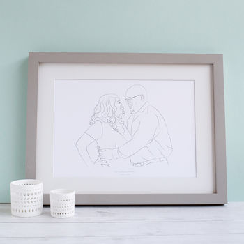 Personalised Couple Portrait Print Anniversary Gift, 2 of 12