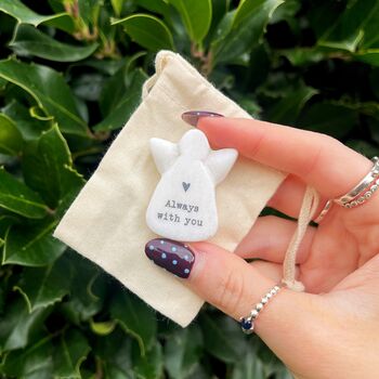 Tiny Marble Angel Always With You And Gift Pouch, 2 of 3