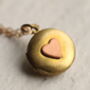 Tiny Round Personalised Locket With Heart, thumbnail 1 of 11