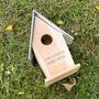 Personalised Wooden Bird House With Metal Roof, thumbnail 3 of 4