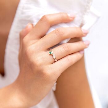 Dainty Emerald Ring, 4 of 8