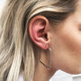 Sterling Silver Hammered Square Hoop Earrings, thumbnail 3 of 6